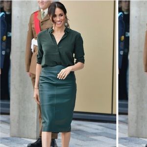 Express Faux Leather Midi Skirt Size M